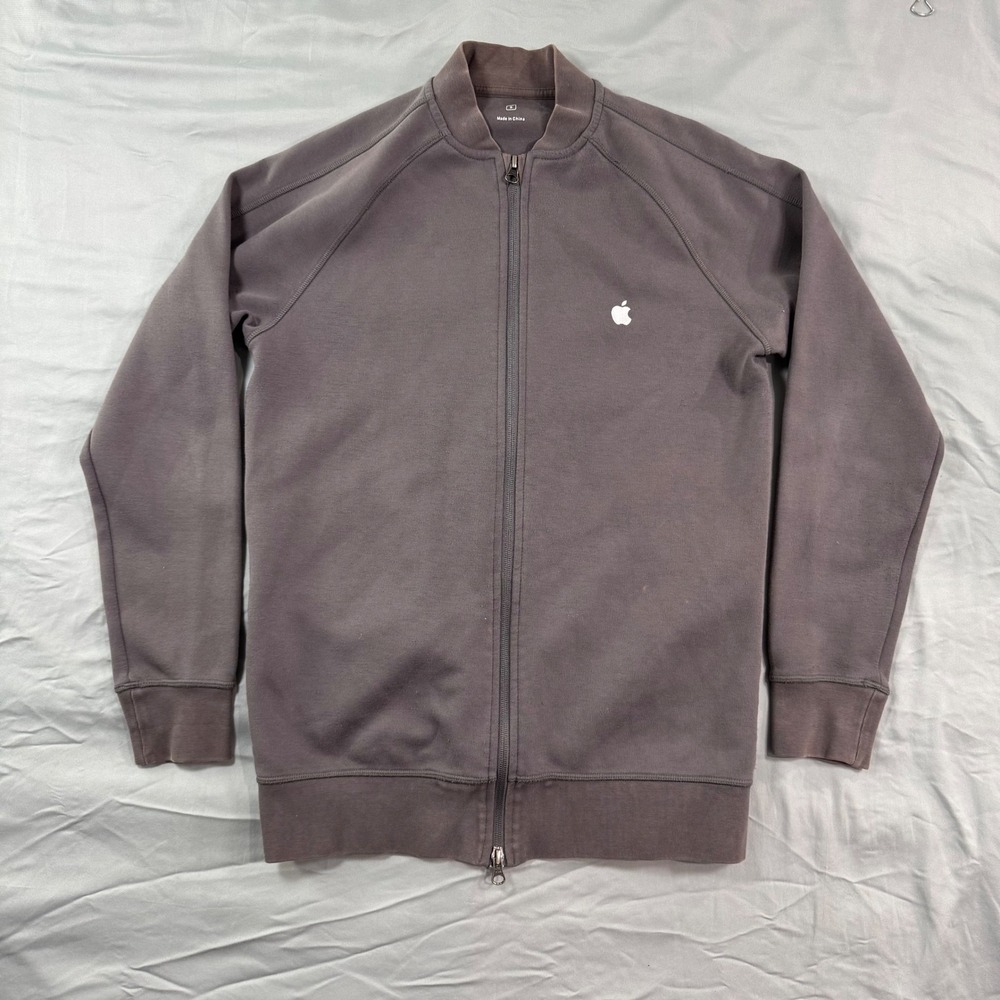 Apple Store Employee Track Jacket Full Zip‎ Gray Logo Adult Sm Uniform Workwear
